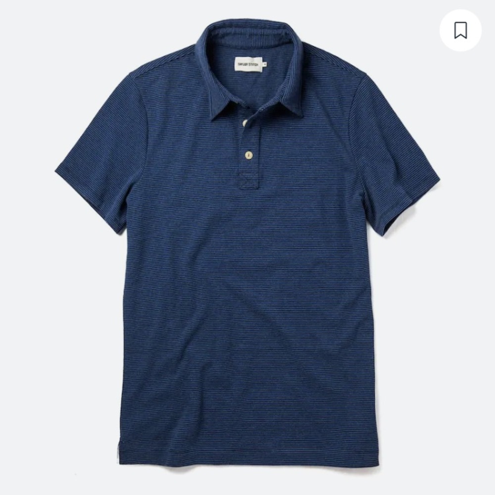 The Heavy Bag Polo in Navy Stripe - 40